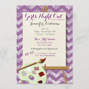 Girl's Night Painting Art Party Invitation
