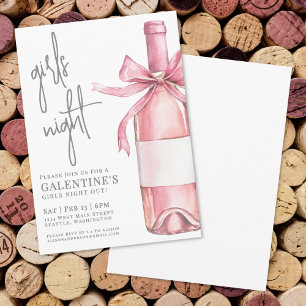Girls Night Pink Galentine's Day Invitation