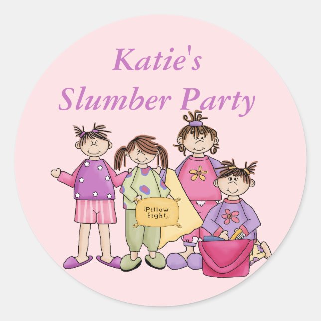 Girl's Night Slumber Party Stickers (Front)