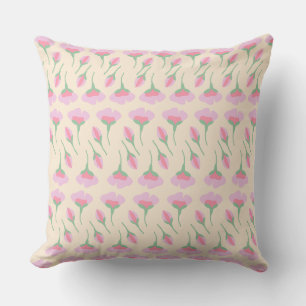 Girls Nursery Neutrals Floral Print Retro Nursery Cushion