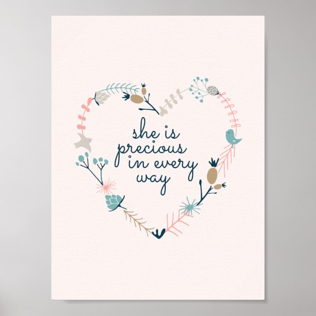 Girl's nursery print, Girl's nursery quote Poster (Front)