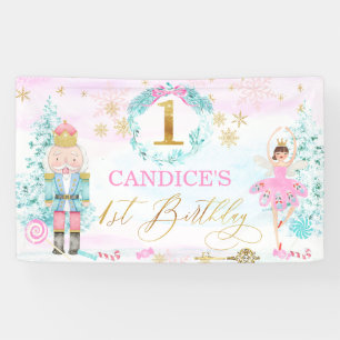 Girls Nutcracker Land of Sweets 1st Birthday Banner