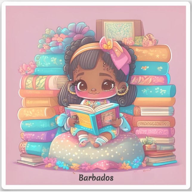 Girls of the World Reading - Barbados (Front)