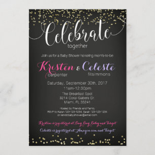 Girls or Boy Baby Shower Invitation combined joint