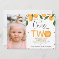 Girl's Orange Photo Little Cutie 2nd Birthday