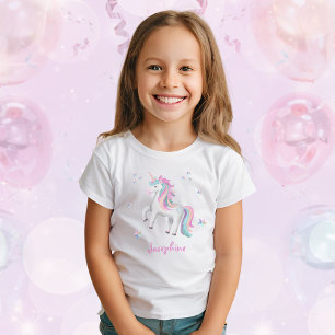 Girls Pastel Cute Magical Unicorn  T-Shirt
