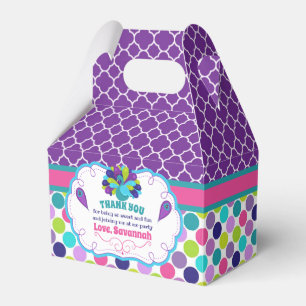 Girls Peacock Birthday Party Gable Favour Box