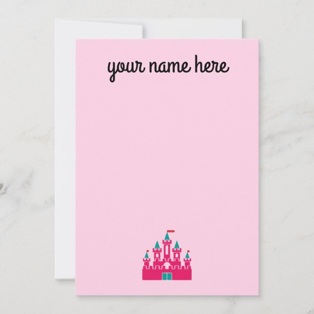 Girls Personalised Castle Stationery Notecards (Front)