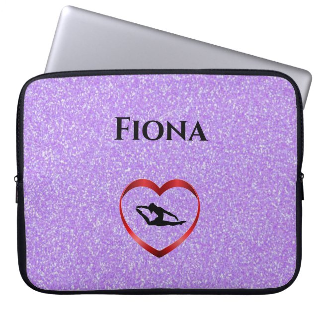 Girls Personalised Gymnastics Laptop Case (Front)