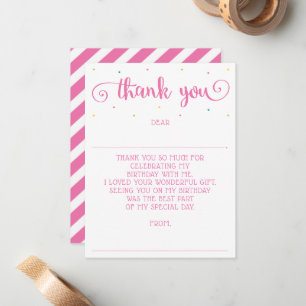 Girls Personalised Message Fill In Thank You Card