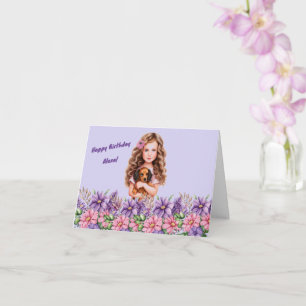 Girl's Personalised Name Birthday Card