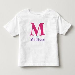 Girls Personalised Name Initial Letter Toddler T-Shirt