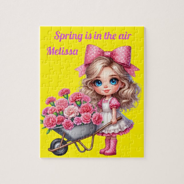 Girls Personalised name Jigsaw Puzzle (Vertical)