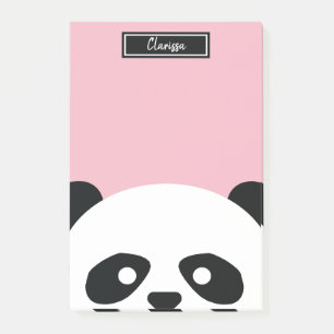 Girls Personalised Panda Bear Animal Kids Kawaii Post-it Notes