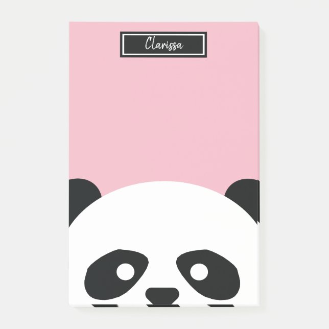 Girls Personalised Panda Bear Animal Kids Kawaii Post-it Notes (Front)
