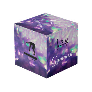 Girls Personalised Purple Gymnastics Cube