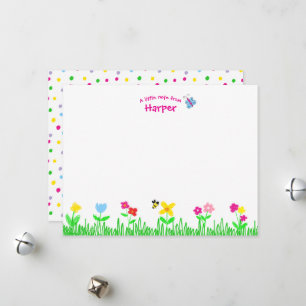 Girls personalised Stationery Set Holiday Card