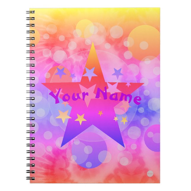 Girl's Personalized Psychedelic Notebook (Front)
