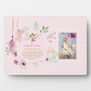 Girls PHOTO Baptism Christening Gift Proverb 31:25 Plaque