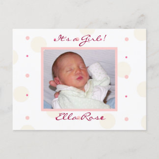 Girls Photo Birth Announcements