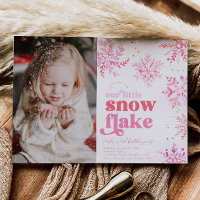 Girl's Photo Winter Birthday Invitation