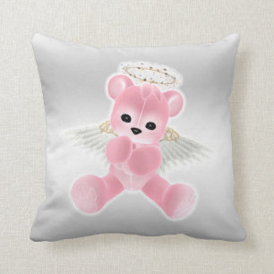 Girl's Pink Angel Teddy Bear Cushion
