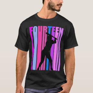 Girls Pink Baseball 14th Birthday Sports Girl Soft T-Shirt