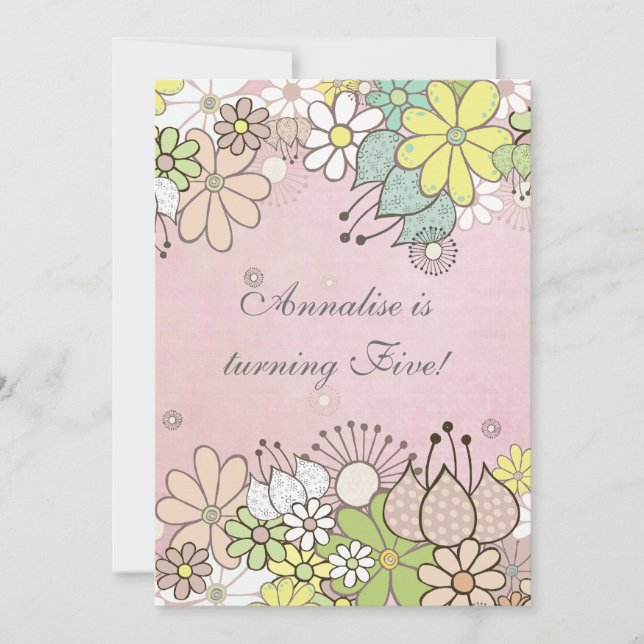 Girls Pink Birthday Party Custom Invite Invitation (Front)