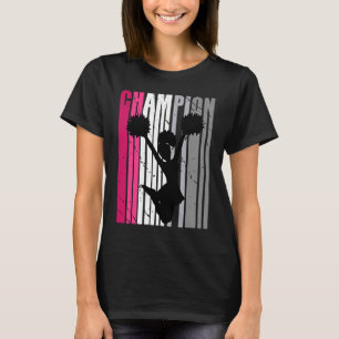 Girls Pink Cheerleading Birthday Colourful Cute Re T-Shirt