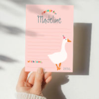 Girls Pink Goose First Birthday Time Capsule Cards