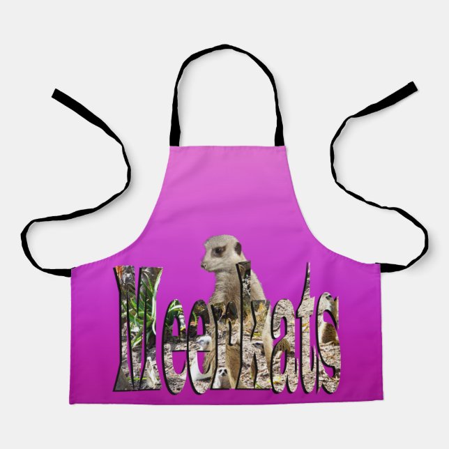 Girls Pink Meerkat, Full Print Apron (Front)