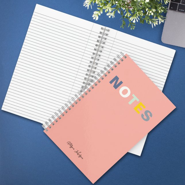 Girls Pink Monogrammed Full Name Notes Notebook (Creator Uploaded)