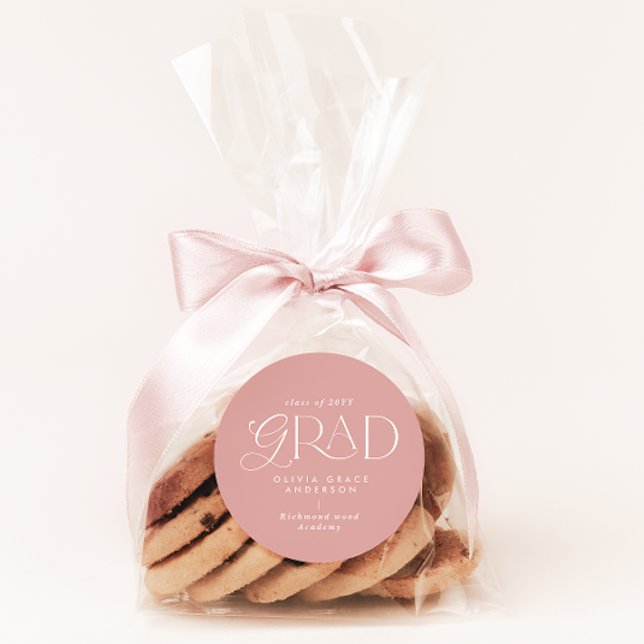 Girls pink multi photo modern contemporary classic round sticker (Creator Uploaded)