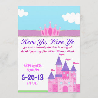 Girls pink princess Invitation