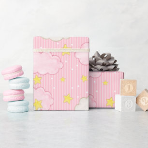 Girls Pink Sky Wrapping Paper
