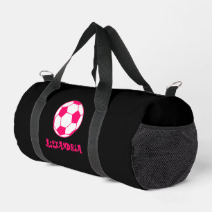 Girls Pink Soccer Ball Duffle Bag