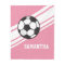 Girl's Pink Soccer Ball Sports Personalised Name