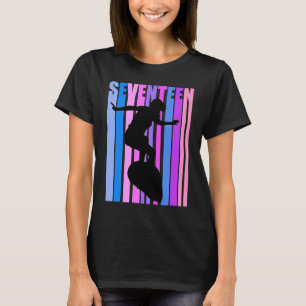 Girls Pink Surfing 17th Birthday Surf Girl Surfer T-Shirt