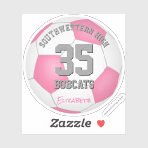 Girl's pink white personalised soccer