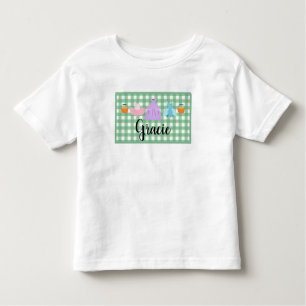 Girls Plaid Trick or Treat Name  Toddler T-shirt