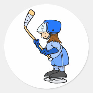 Girls Play Hockey!! Classic Round Sticker