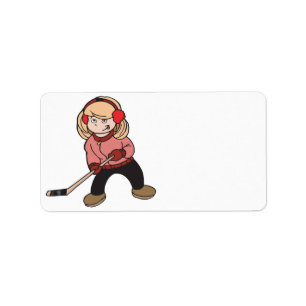 Girls Play Hockey Too Label