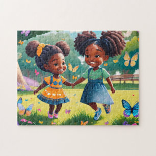 Girls Playing 4 Bold and Beautiful Jigsaw Puzzle