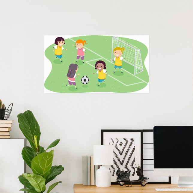 Girls Playing Soccer Football Poster (Creator Uploaded)
