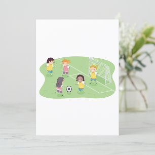 Girls Playing Soccer Invitation