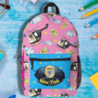 Girls Police Hat and K-9 Unit Print Cut Sew Bag