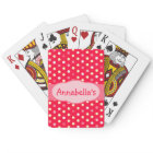 Girl's polka dot named playing cards