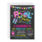 Girls Pool Party Birthday Chalkboard Invitation