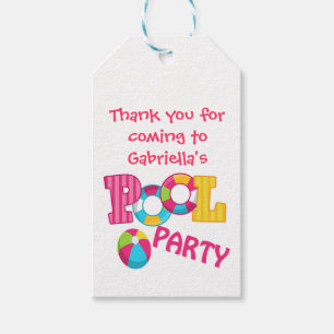 Girls Pool Party Personalised Gift Tags