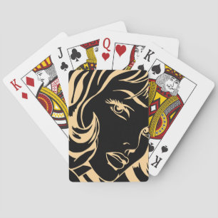 Girl's Portrait: Dismissed Hair Elegance Playing Cards